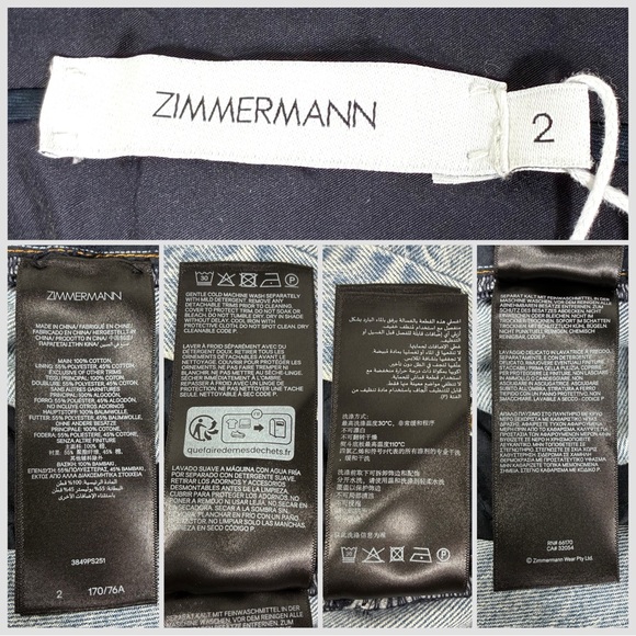 Zimmermann Pleated Wide Leg Jeans Sea Foam Blue AU 2 4 US 8 12 NWT Denim - Picture 10 of 17